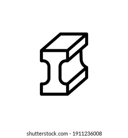 steel metal vector line icon