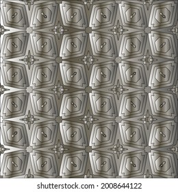 metallisches Farbverlauf aus Stahl mit einem sich wiederholenden Muster. Abstrakter metallischer Hintergrund.