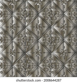 steel metallic gradient with a repeating pattern. Abstract metallic background.