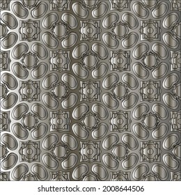 steel metallic gradient with a repeating pattern. Abstract metallic background.