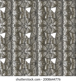 steel metallic gradient with a repeating pattern. Abstract metallic background.