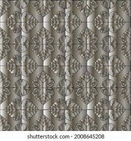 steel metallic gradient with a repeating pattern. Abstract metallic background.