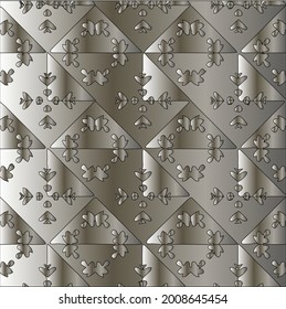 steel metallic gradient with a repeating pattern. Abstract metallic background.