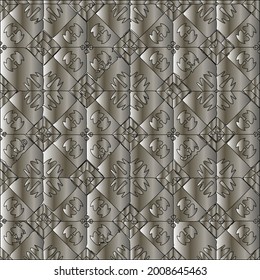 steel metallic gradient with a repeating pattern. Abstract metallic background.