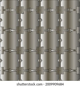 steel metallic gradient with a repeating pattern. Abstract metal pattern