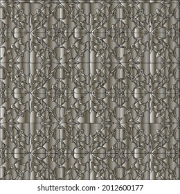 steel metallic gradient with a repeating pattern. Abstract metallic background.