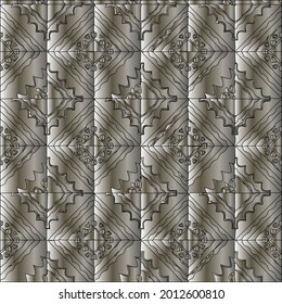 steel metallic gradient with a repeating pattern. Abstract metallic background.