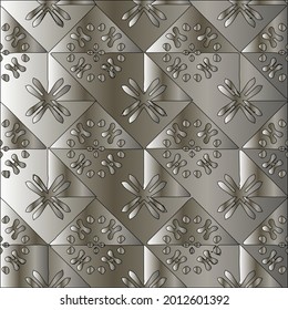 steel metallic gradient with a repeating pattern. Abstract metallic background.