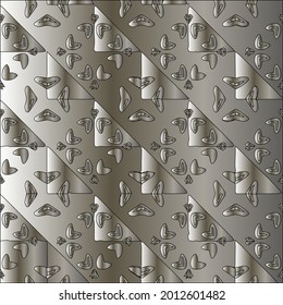 steel metallic gradient with a repeating pattern. Abstract metallic background.