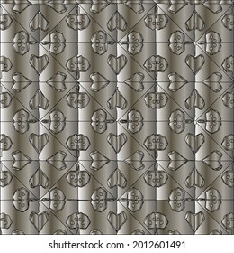steel metallic gradient with a repeating pattern. Abstract metallic background.