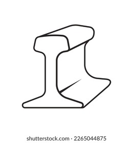 steel metallurgical beam profile symbol vector icon illustration