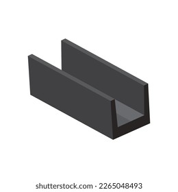 steel metallurgical beam profile symbol vector icon illustration
