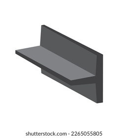 steel metallurgical beam profile symbol vector icon illustration