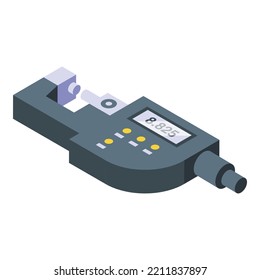 Steel micrometer icon isometric vector. Digital ruler. Compass dial