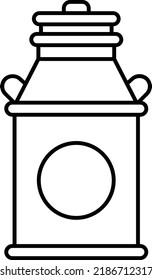 Steel Milk Cans On Dairy Farm vector line icon design, Farming and Agriculture symbol, village life Sign, Rural and Livestock stock illustration, milk churn Concept