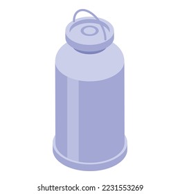 Steel milk pot icon isometric vector. Fresh product. Calcium farm