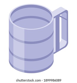 Steel mug icon. Isometric of steel mug vector icon for web design isolated on white background