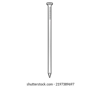Steel nail in isolate on a white background. Vector illustration.