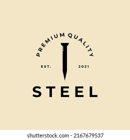 Steel nail logo vector illustration design