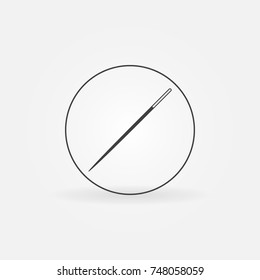 Steel needle in circle icon. Vector sewing concept symbol or design element