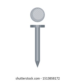 Steel new nail. Vector illustration on a white background.