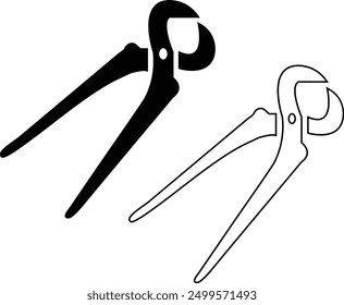 : Steel nippers tool icon. Cutting pliers, pincers, isolated on white background. Vector illustration with transparent background.