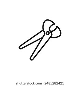 Steel nippers tool icon logo sign vector outline