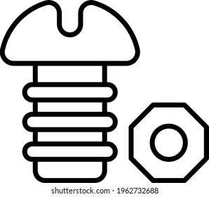 Steel Nut Bolt Concept Vector Icon Design, Motor Vehicle Service and automobile repair shop Symbol, Lorry spare parts Sign, auto mechanic stock illustration