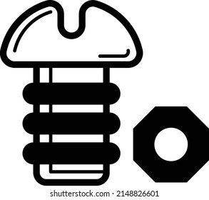 Steel Nut Bolt Concept Vector  Icon Design, Motor Vehicle Service and automobile repair shop Symbol, Lorry spare parts Sign,  automotive technician equipment stock illustration