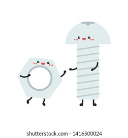 steel nut vector. steel nut character design. symbol. wallpaper.