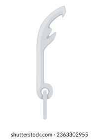 Steel Opener for beer bottles vector illustration isolated on white background