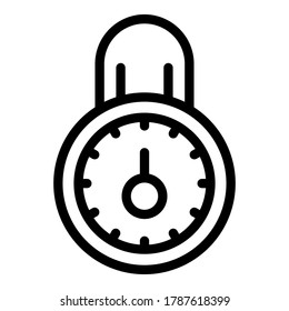 Steel padlock personal information icon. Outline steel padlock personal information vector icon for web design isolated on white background