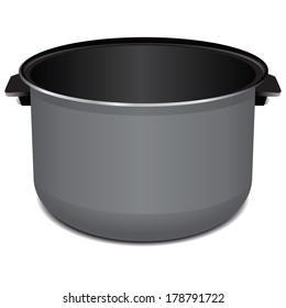 Steel pan liner for Multicooker. Vector illustration.