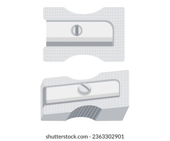 Steel pencil sharpener vector illustration isolated on white background