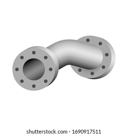 Icono vectorial del conector del tubo de acero 
 diseño aislado en fondo blanco.