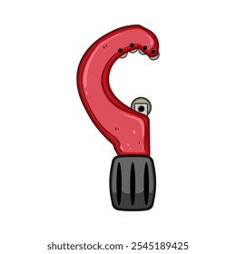 steel pipe cutter cartoon. pvc adjustable, ratchet precision, durable ergonomic steel pipe cutter sign. isolated symbol vector illustration