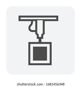 Steel pipe destructive  test vector icon design on white background.