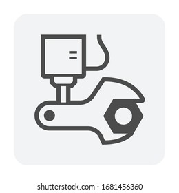 Steel pipe destructive  test vector icon design on white background.