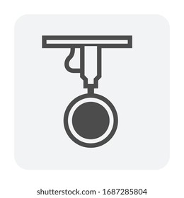 Steel pipe destructive  test vector icon design on white background.