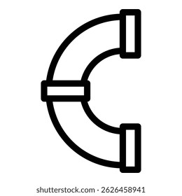 Ícone de tubo de aço. Contorno de tubo de aço ícone vetor para web design isolado no fundo branco