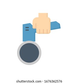 Steel pipe lab testing vector icon design on white background.