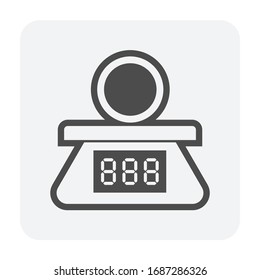 Pesado de tubo de acero para pruebas de laboratorio diseño de iconos vectoriales en fondo blanco.