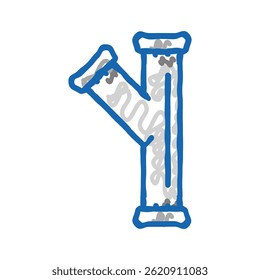 steel pipeline doodle icon sketch vector. steel pipeline sign. isolated symbol illustration