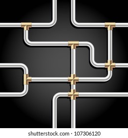 Steel pipes background pattern