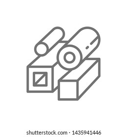 Steel Pipes, Metallurgy Product Line Icon.