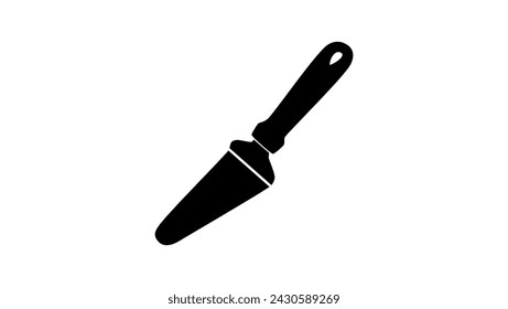 Steel Pizza Server Cake Dessert Cutter, black isolated silhouette