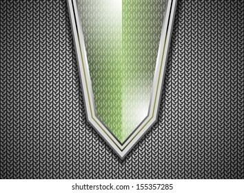 Steel plate abstract pattern with glossy green background
