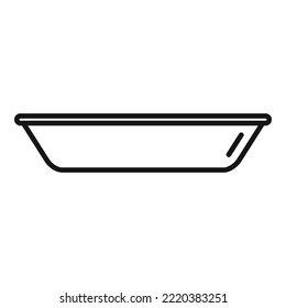 Steel Plate Icon Outline Vector. Food Lunch. Empty Plate