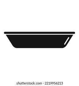 Icono de placa de acero vector simple. Almuerzo de comida. Placa vacía