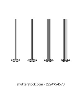 Steel Posts For Banner Design. Vector Illustration. Stock Image.